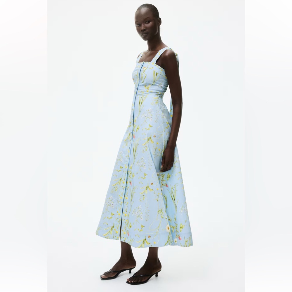 H&M TIE-STRAP COTTON DRESS like ZIMMERMANN